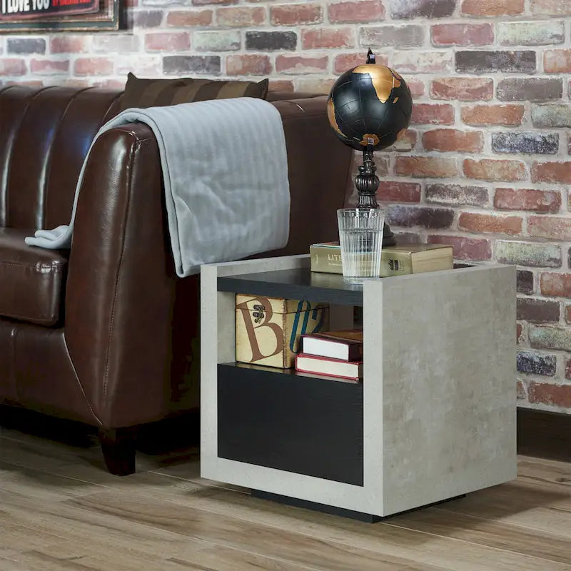 Kendelle Industrial 18-inch 1-Shelf Side Table by 