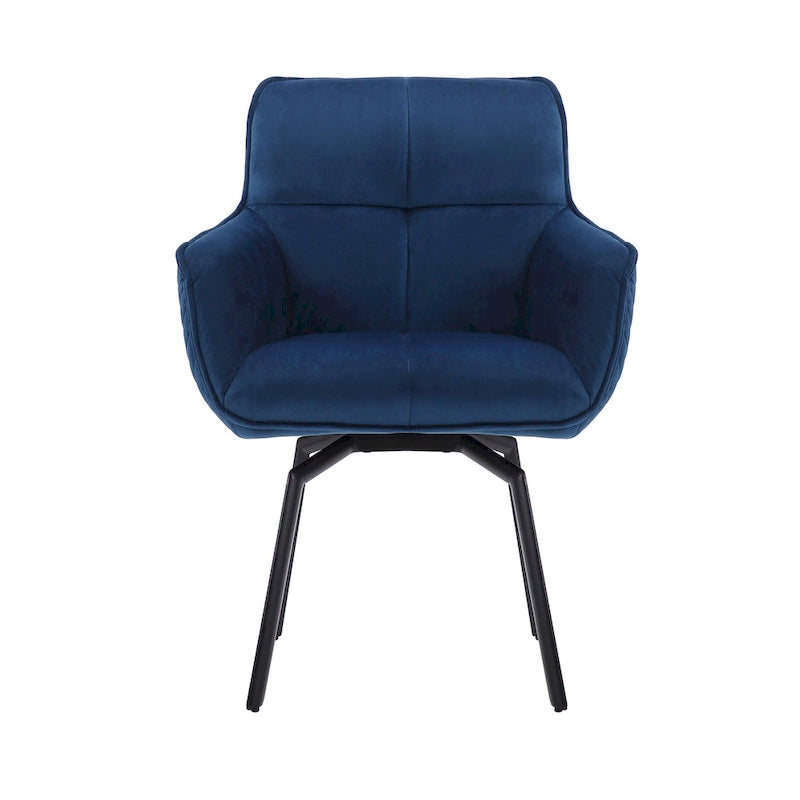 Swivel Velvet Accent Chair with Metal Legs