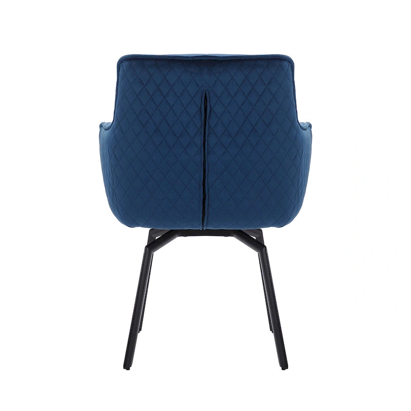 Swivel Velvet Accent Chair with Metal Legs