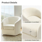 Modern Velvet Curved Swivel Accent Barrel Chair with Metal Base