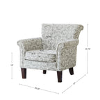 Fretwork Pattern Upholstered Tight Back Club Chair