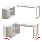 55.1W 41.3D L-Shape Executive Desk Workstation Computer