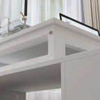 55.1W 41.3D L-Shape Executive Desk Workstation Computer