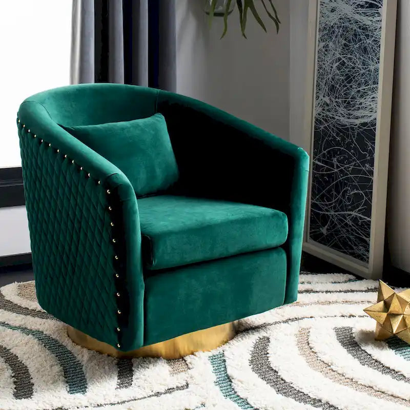 Quilted Swivel Tub Chair - 30Wx32Dx30H