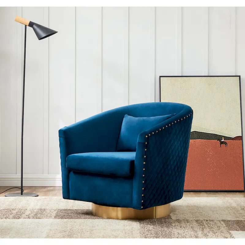 Quilted Swivel Tub Chair - 30Wx32Dx30H
