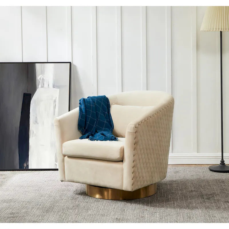 Quilted Swivel Tub Chair - 30Wx32Dx30H