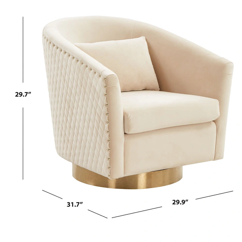 Quilted Swivel Tub Chair - 30Wx32Dx30H
