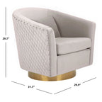 Quilted Swivel Tub Chair - 30Wx32Dx30H