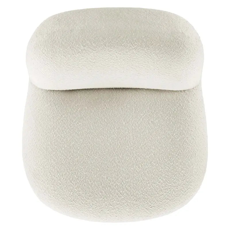 Boucle Upholstered Swivel Chair with Matte Black Base