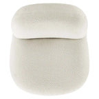 Boucle Upholstered Swivel Chair with Matte Black Base